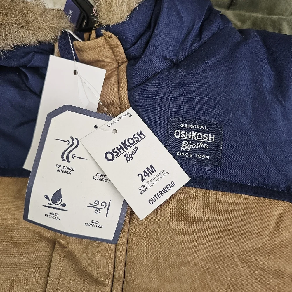OshKosh B’gosh Toddler Boys' Colorblock Jacket Beige Size 24M
